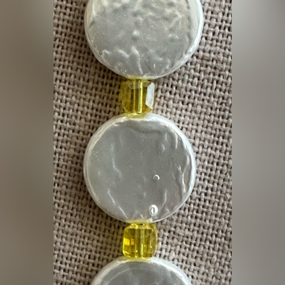 22-1/2 inch Freshwater Pearl Coin bead necklace NWOT - Picture 7 of 12